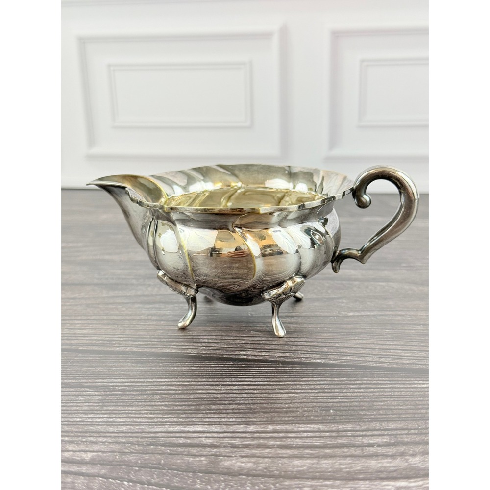 VTG Atkins Brothers Silverplate Footed Creamer Dish "Prima SolvPlat"